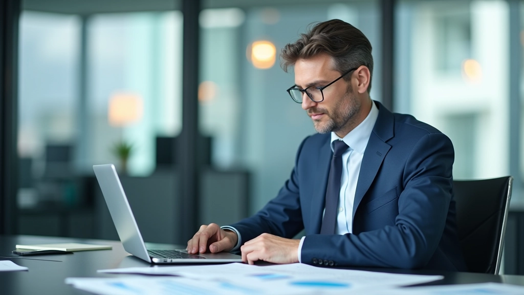 Finanční analytik pracující s tabulkami obsahujícími makroekonomické projekce a průmyslová data