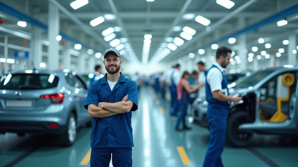 Továrna s moderní výrobní linkou